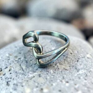 Sterling Silver Novica Swirl Melody Statement Ring SZ 5 Carefree Boho